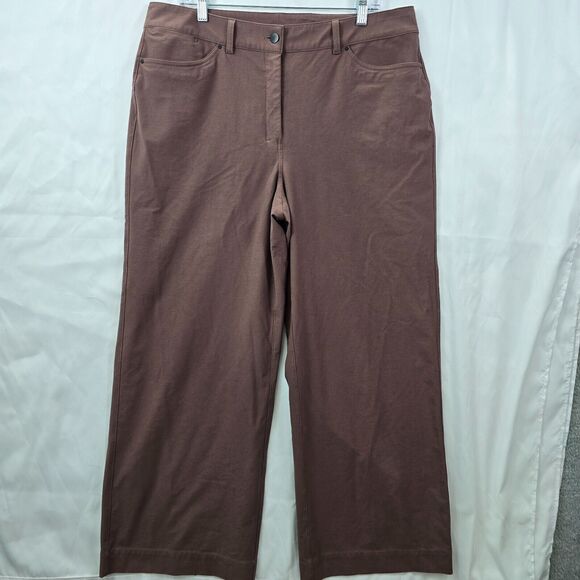 Lululemon Women's City Sleek 5 POCKET WIDE LEG Pants Wine W5ENJS Size 33 - Picture 1 of 16